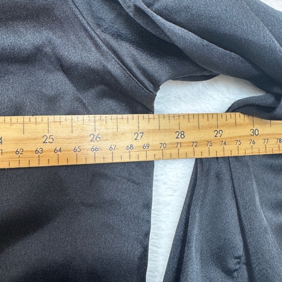 Missguided Blouse Womens Size 10 Black Satin Oversized Button Down Goth - Picture 5 of 7